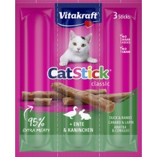 Vitakraft Cat Stick mini със заек и пате деликатесно лакомство 3 броя